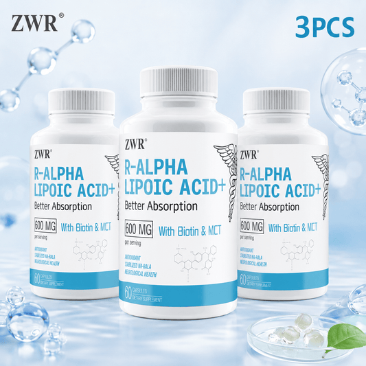 (1/3)pcs Alpha Lipoic Acid Capsules, Energy & Antioxidant with Biotin Stabilized Active R-ALA 600mg, 60 Count