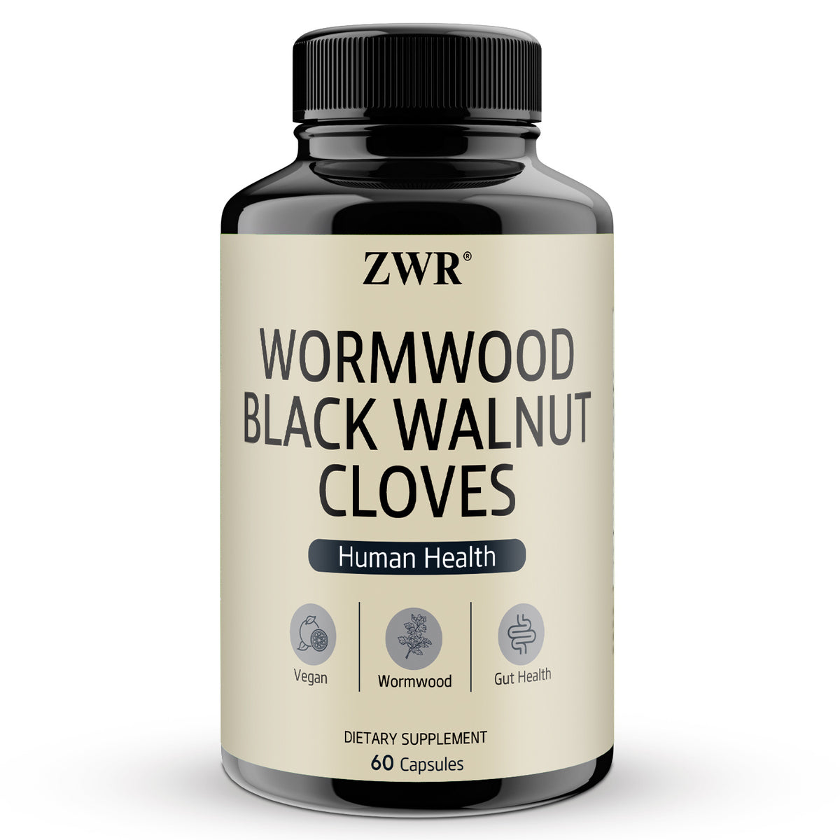 1/3 PCS - Wormwood Black Walnut Clove Capsules, with Sweet Wormwood 300mg, Black Walnut 200mg, Cloves 100mg, Daily Wellness, 60 Capsules - 1 Bottle/ 3 Bottles