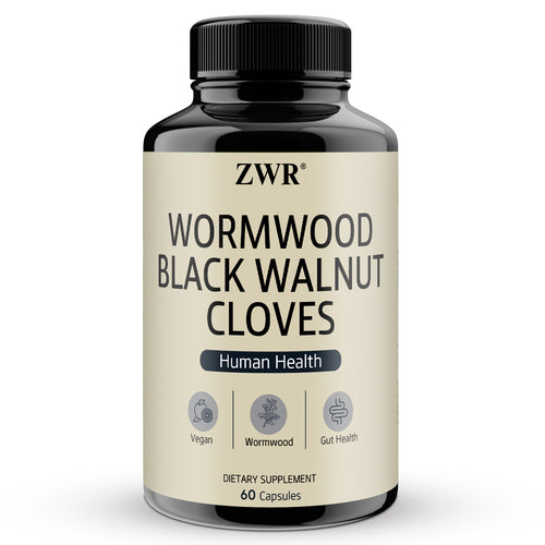1/3 PCS - Wormwood Black Walnut Clove Capsules, with Sweet Wormwood 300mg, Black Walnut 200mg, Cloves 100mg, Daily Wellness, 60 Capsules - 1 Bottle/ 3 Bottles