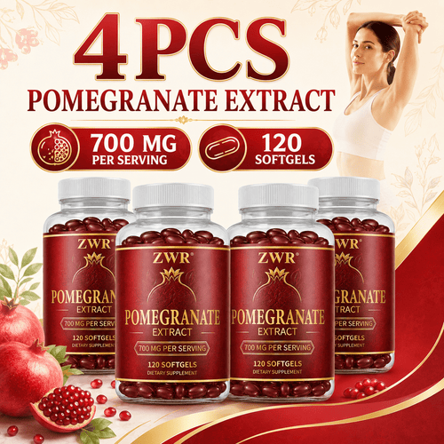 Pomegranate Extract Softgels - For Daily Vitality, Antioxidant Health & Circulatory Wellness - With Pomegranate Fruit Extract 700mg - For Office Workers - Per Bottle: 120 Softgels