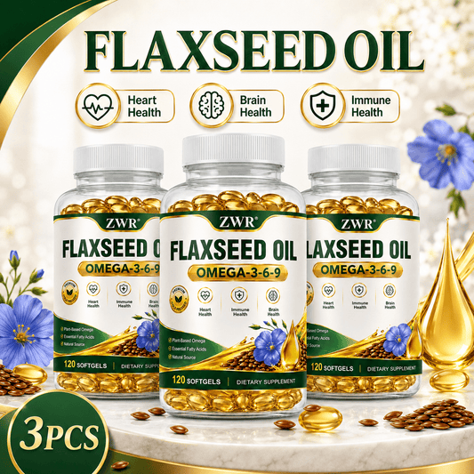 Flaxseed Oil Omega-3-6-9 Softgels, with Alpha-Linolenic Acid, Linoleic Acid and Oleic Acid, for Heart Health, Brain Health, Immune Health, Fatty Acid Intake and Daily Wellness, 120 Count