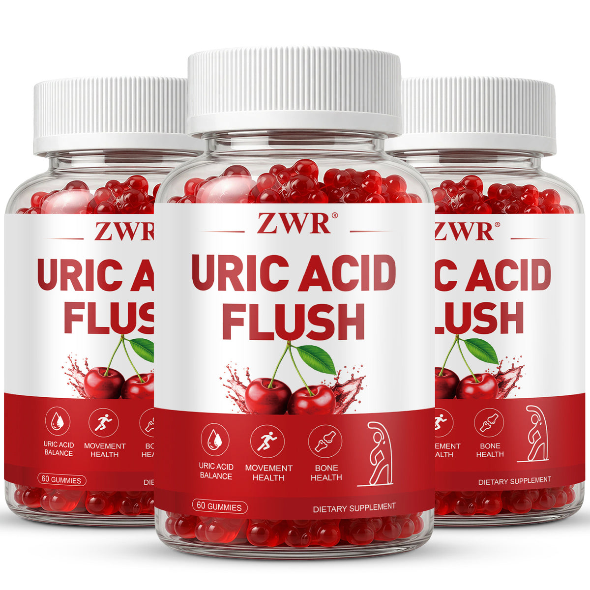 Uric Acid Flush Gummies, Uric Acid Balance Health Supplement, with Tart Cherry, Celery Seed, for Joint Comfort & Active Living, Great for Both Men and Women, 60 Gummies