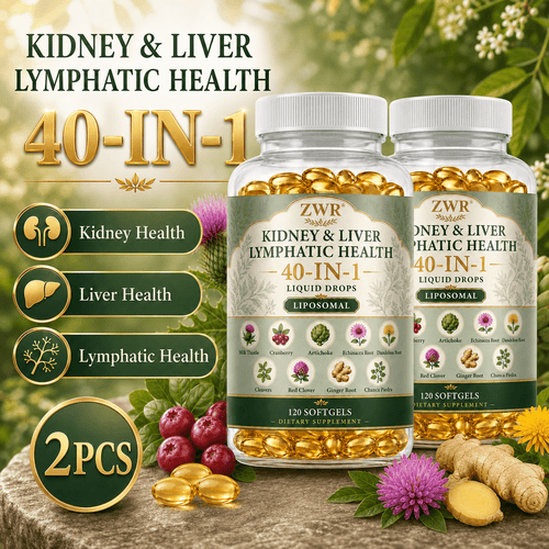 40-IN-1 Kidney & Liver Lymphatic Health Softgels with Liposomal Glutathione, NAC, Milk Thistle, Cranberry & Artichoke, Kidney Health, Liver Health, Lymphatic Health, Antioxidant and Fluid Balance, 120 Softgels