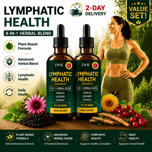 Herbal Lymphatic Health, Cleavers, Dandelion Elderberry, Burdock, Echinacea, Rose Hip, Blue Vervain - Plant-Based - 2fl.oz (60ml)per Bottle 60ml Each, Health Product Based Vegetarian Excellent men and women. A convenient daily for Circulatory Health