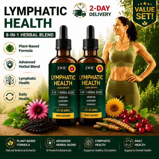 Herbal Lymphatic Health, Cleavers, Dandelion Elderberry, Burdock, Echinacea, Rose Hip, Blue Vervain - Plant-Based - 2fl.oz (60ml)per Bottle 60ml Each, Health Product Based Vegetarian Excellent men and women. A convenient daily for Circulatory Health