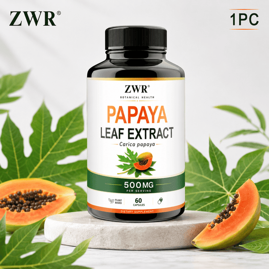 1/3PCS Papaya Leaf Extract Capsules 500mg (Carica Papaya Leaf), Pure Botanical Plant Formula in Vegetarian HPMC Capsules, Simple Daily Supplement, 60 Count Bottle
