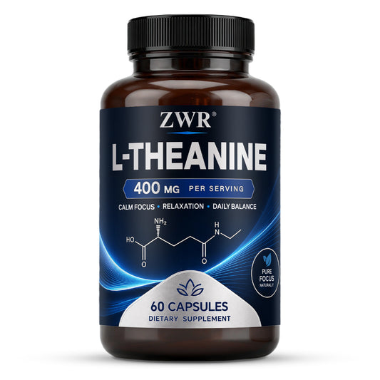 400mg L-Theanine Capsules, L-Theanine Supplement, with 400mg L-Theanine, for Calm Focus & Relaxation & Daily Balance, Great for Both Men and Women, 60 Capsules