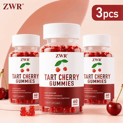 1PC/3PCS Tart Cherry & Celery Seed Gummies - 10:1 Fruit Extract, Natural Antioxidant Formula, Restful Sleep, Emotional Relaxation, 60ct
