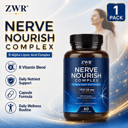 1 PCS, Nerve Nourish R-Alpha Lipoic Acid Complex Capsules, R-Alpha Lipoic Acid, Acetyl-L-Carnitine HCl, NAC, B Vitamins, Magnesium, Daily Nutrition, Wellness Formula