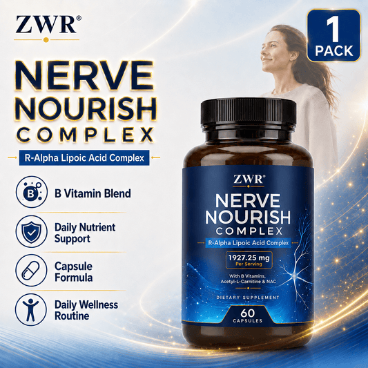1 PCS, Nerve Nourish R-Alpha Lipoic Acid Complex Capsules, R-Alpha Lipoic Acid, Acetyl-L-Carnitine HCl, NAC, B Vitamins, Magnesium, Daily Nutrition, Wellness Formula