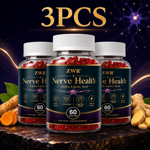Nerve Health Gummies with Alpha-Lipoic Acid, B1 B6 B12, CoQ10 and Magnesium, Brain Health, Cognitive Health Support & Natural Energy for Daily Use