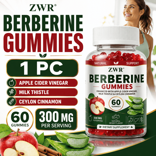 Aloe Vera & Cinnamon Gummies - For Digestive Health, Metabolic Support & Daily Maintenance - With Aloe Vera 500mg, Ceylon Cinnamon 750mg, Berberine 300mg, Milk Thistle & Apple Cider Vinegar - Per Bottle: 60 Gummies