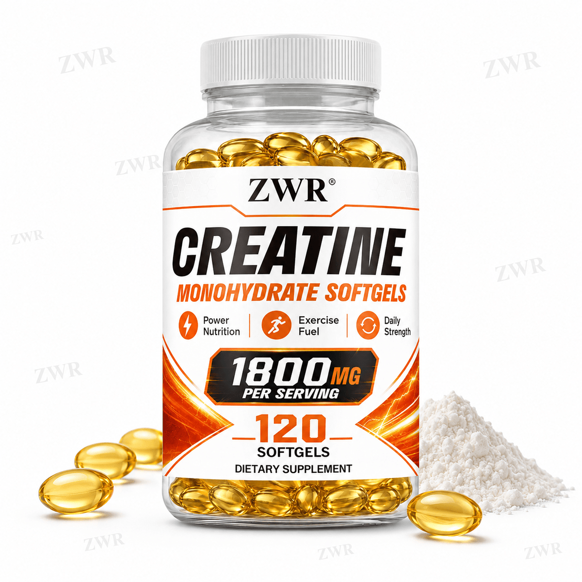 1800mg Creatine Monohydrate Softgels, Premium Sports Formula, with 1800mg Creatine Monohydrate, for Physical Energy & Athletic Support, Great for Take Two Softgels Daily, 60 Softgels