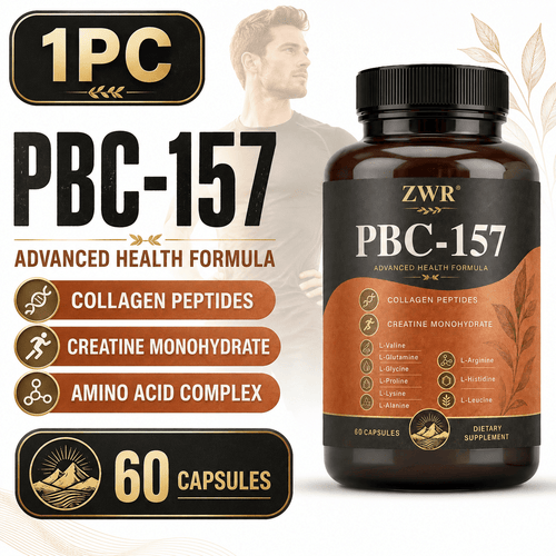 PBC-157 Amino Acid & Collagen Complex Capsules - For Muscle Support, Tissue Wellness & Daily Maintenance - With Magnesium, Collagen Peptides, Creatine & 15 Amino Acids - Per Bottle: 60 Capsules