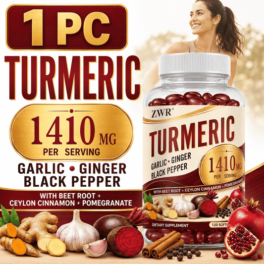Turmeric Complex Softgels - For Circulatory Health, Antioxidant Nutrition & Daily Maintenance - With Turmeric, Garlic, Ginger, Beet Root, Ceylon Cinnamon, Pomegranate & Black Pepper - Per Bottle: 120 Softgels