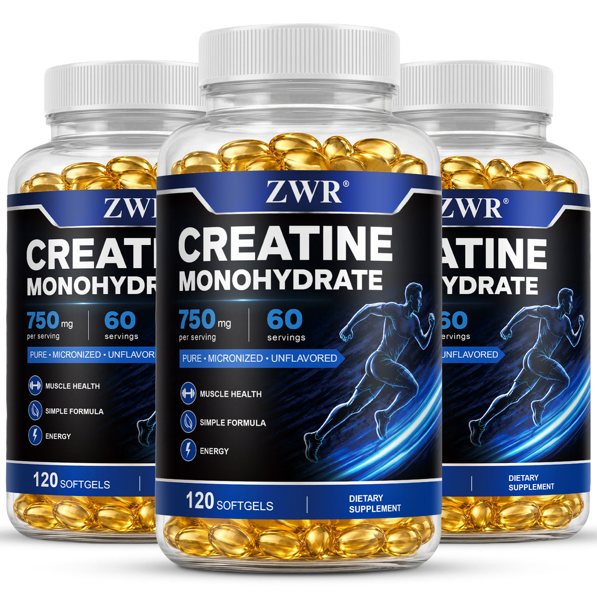 120 count Creatine Monohydrate Softgels, Daily Muscle Support, Positive Lift, Muscle Function, Active Energy, with Creatine, Great for Morning Routine, 120 Softgels
