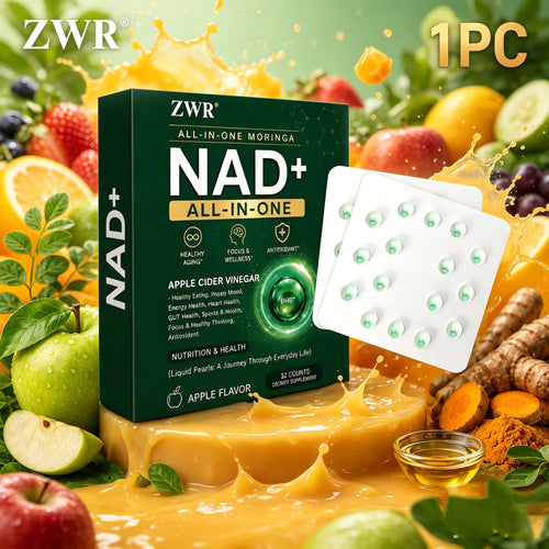1/3PCS Liquid Pearl Wellness Supplement 32 Count, Apple Cider Vinegar Powder with BHB Salts, Moringa Leaf Extract 10:1, NAD+ and Turmeric Extract, Convenient Burst-Liquid Soft Pearls with MCT Oil