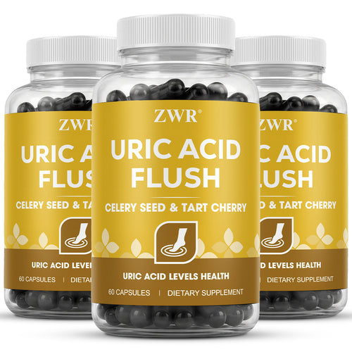 1/3Pcs Uric Acid Flush Capsules, Natural Bone Formula, for Bone Density, Healthy Movement, Balanced Uric Acid, with Celery Seed Extract, Tart Cherry, Parsley, Black Pepper Extract, Great for Take Two Capsules Daily, 60 Capsules