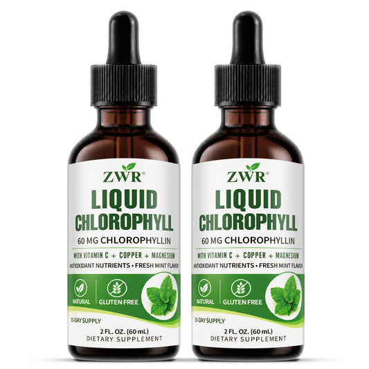 FRESH FROM WITHIN | ZWR Liquid Chlorophyll Complex Drops, 2 fl oz | 60 mg Chlorophyllin with Vitamin C, Copper & Magnesium | Fresh Mint Flavor | Freshness, Antioxidant Nutrients & Gut Health