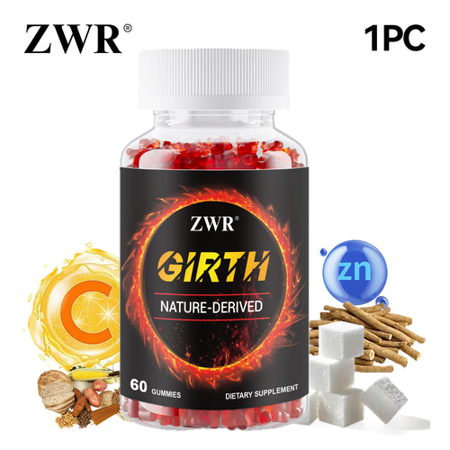 (1/3)pcs GIRTH Gummies for Men, Holistic Wellness & Steady Energy with Ashwagandha Extract, Tribulus Terrestris, Zinc & Vitamin C, 60 Gummies