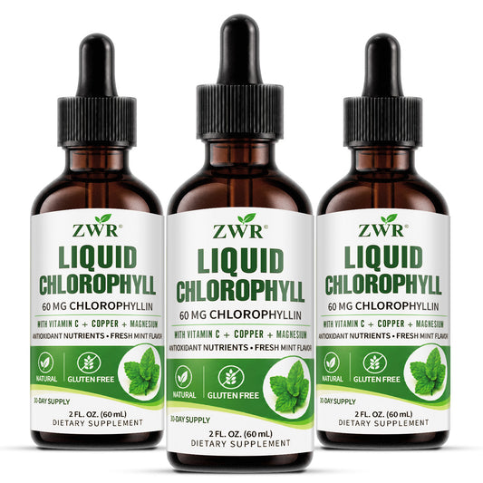 FRESH FROM WITHIN | ZWR Liquid Chlorophyll Complex Drops, 2 fl oz | 60 mg Chlorophyllin with Vitamin C, Copper & Magnesium | Fresh Mint Flavor | Freshness, Antioxidant Nutrients & Gut Health