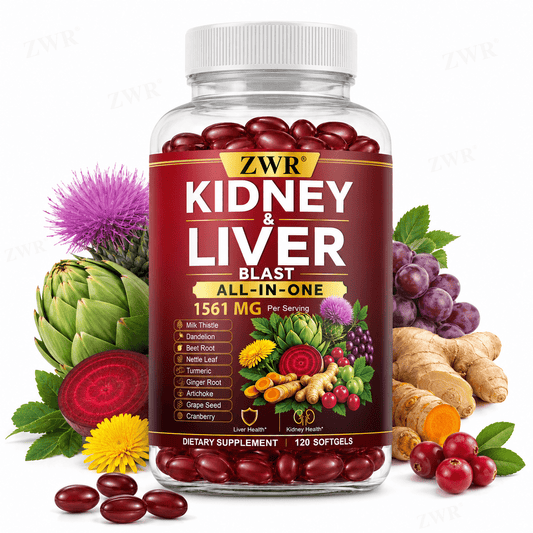 All-in-One Kidney & Liver Health Softgels, Herbal Wellness Blend, with Turmeric, Dandelion Root, Milk Thistle, Beet Root, for Liver Comfort & Natural Energy Flow, Great for Morning Routine, 120 Softgels