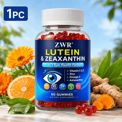 1PC 17-in-1 Lutein & Zeaxanthin Gummies with Omega-3 & Astaxanthin - Supports Eye Health, Vision Health, 60 Gummies