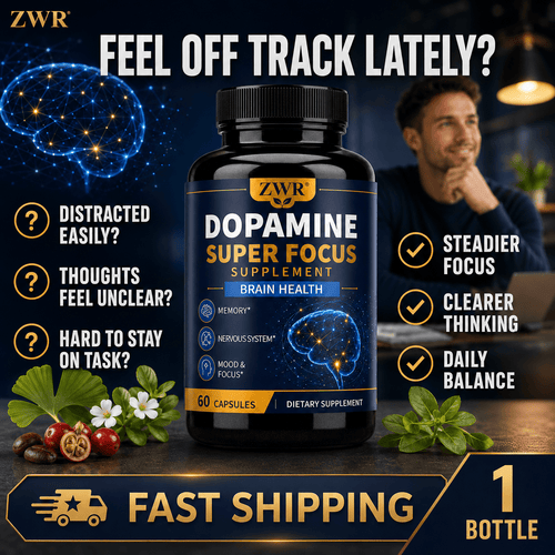 Dopamine Focus Complex Capsules | Ginkgo Biloba 200mg, Bacopa 200mg, L-Tyrosine, Coffee Fruit, L-Theanine & Magnesium | Memory & Emotional Health | Focus & Mental Clarity | Brain Clarity | Daily Focus Routine Formula | 60 Capsules
