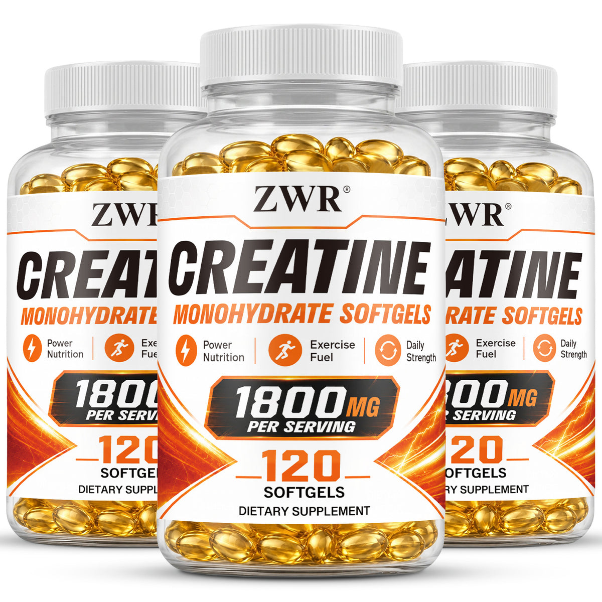 1800mg Creatine Monohydrate Softgels, Premium Sports Formula, with 1800mg Creatine Monohydrate, for Physical Energy & Athletic Support, Great for Take Two Softgels Daily, 60 Softgels