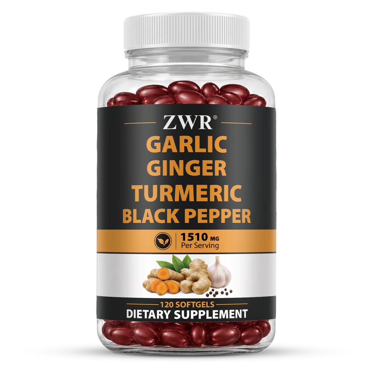 Turmeric Softgels - 2360mg Per Serving, Natural Immune Blend, with Garlic, Turmeric, Ginger, Black Pepper, for Healthy Defense & Active Living, Great for Active Lifestyle, 120 Softgels