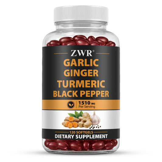 Turmeric Softgels - 2360mg Per Serving, Natural Immune Blend, with Garlic, Turmeric, Ginger, Black Pepper, for Healthy Defense & Active Living, Great for Active Lifestyle, 120 Softgels