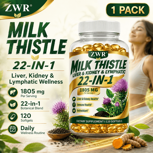 1PACK, Milk Thistle 22 in 1 Softgels, Milk Thistle Extract, Dandelion Root Extract, NAC, Turmeric Root Extract, Cranberry Extract, Beet Root Extract, Burdock Root Extract, Chlorella Powder, Grape Seed Extract, Daily Botanical Nutrition