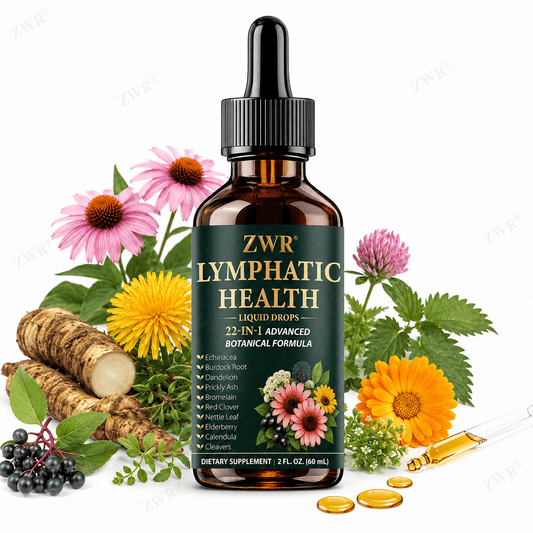 21-in-1 Herbal Lymphatic Health Drops, Echinacea Lymph Health Supplement, with Burdock Root, Echinacea, Plantain, Dandelion, for Body Balance & Healthy Defense, Great for Take 1ml Daily with Water, 60ml