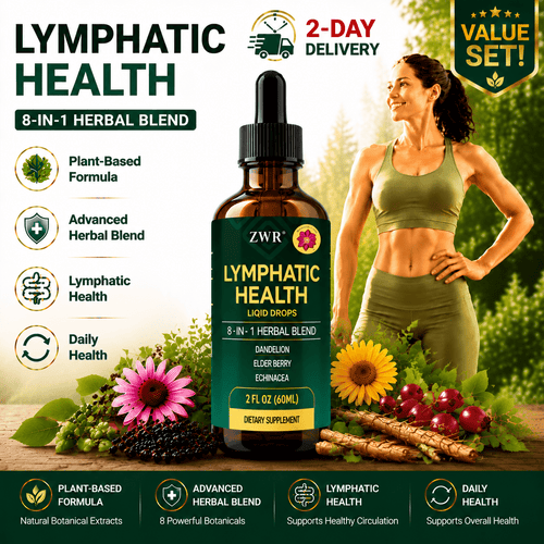 Herbal Lymphatic Health, Cleavers, Dandelion Elderberry, Burdock, Echinacea, Rose Hip, Blue Vervain - Plant-Based - 2fl.oz (60ml)per Bottle 60ml Each, Health Product Based Vegetarian Excellent men and women. A convenient daily for Circulatory Health