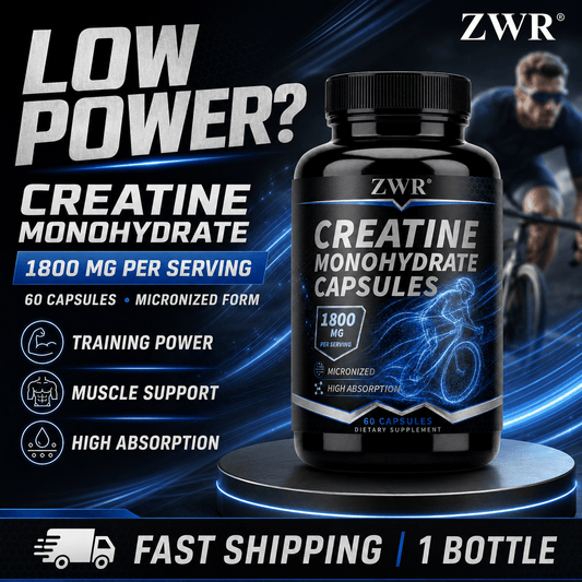 Creatine Monohydrate Capsules, 60 Count | 1, 800 mg Creatine Monohydrate per Serving | Single Sports Nutrition Formula | Muscle & Exercise Health