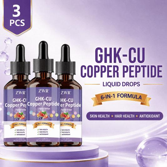 1 PC/ 3 PCS - GHK-Cu Liquid Peptide Drops - 6-in-1 Collagen, Hyaluronic Acid & Biotin for Skin & Hair Wellness