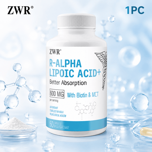 (1/3)pcs Alpha Lipoic Acid Capsules, Energy & Antioxidant with Biotin Stabilized Active R-ALA 600mg, 60 Count