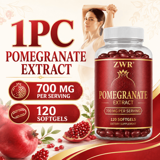 Pomegranate Extract Softgels - For Daily Vitality, Antioxidant Health & Circulatory Wellness - With Pomegranate Fruit Extract 700mg - For Office Workers - Per Bottle: 120 Softgels