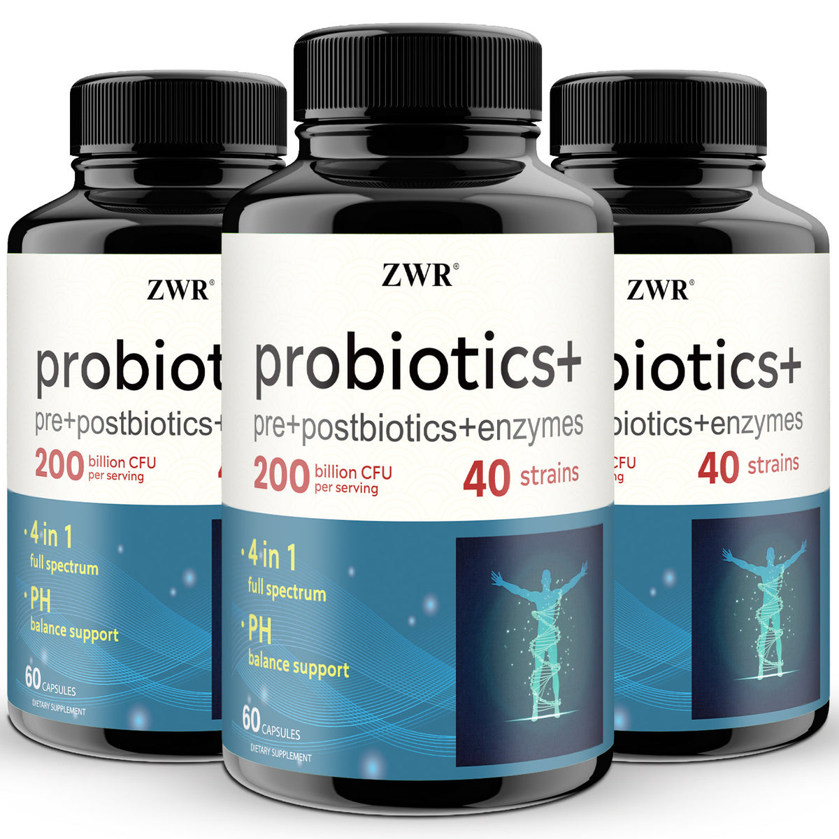 1/3Pcs-Probiotics+ Postbiotics Capsules, Daily Digestive Supplement, Probiotic For Men And Women, Universal Blend with Lactobacillus, Inulin, Digestive Enzymes, For Intestinal Balance, Metabolic Harmony And Everyday Energy-60 Caps