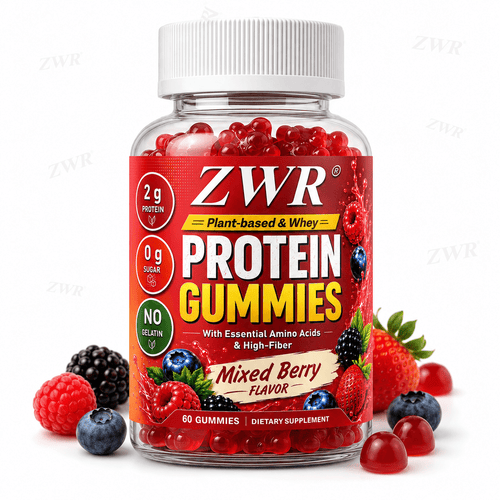 2000mg Protein Gummies with 500mg Whey Protein, Premium Sports Nutrition, Protein Complex, with Calcium, Whey Protein, Vitamin D, Zinc, High-Quality Protein, for Exercise Support & Physical Energy, Great for Take Two Gummies Daily, 60 Gummies
