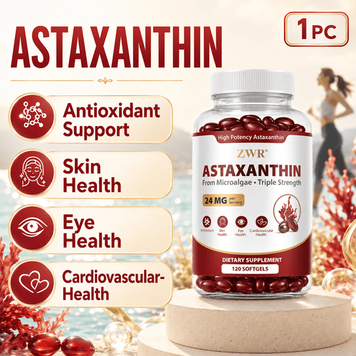 Astaxanthin Softgels 24mg - Premium Antioxidant Health Supplement from Microalgae - For Skin Health, Eye Health & Cardiovascular Health, 120ct per Bottle