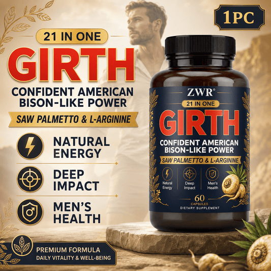Advanced Formula Girth Capsules, For Whole-Body Wellness, Men's Vitality&Daily Energy, With Peruvian Root, Ashwagandha, Saw Palmetto, L-Arginine, Tribulus, Panax Ginseng, Fenugreek&Muira Puama, Per Bottle: 60 Capsules