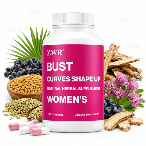 Bust Curves Shapeup Natural Herbal Supplement, Premium Women's Complex, with Wild Yam, Saw Palmetto, Dong Quai, Chasteberry, Fenugreek, for Breast Comfort & Natural Shape, Great for Take Two Capsules Daily, 60 Capsules